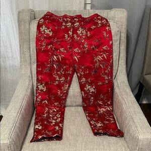 Etcetera Red Gold & Black Floral Pants